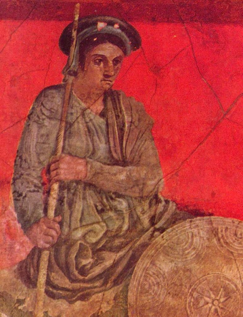 Podobizna Antygona II na fresku z Pompejów (domena publiczna).