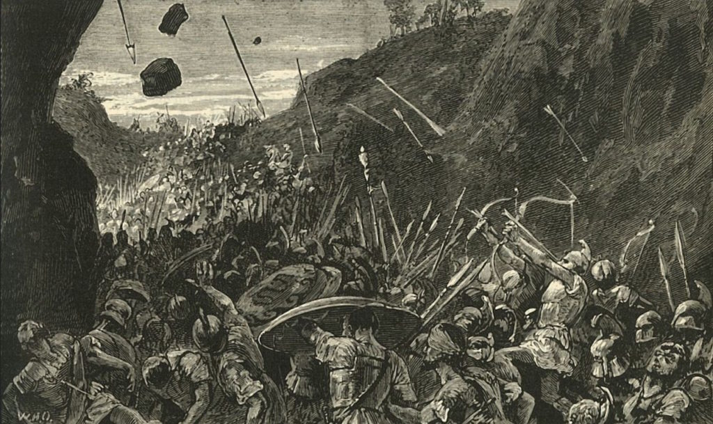 Odwrót Ateńczyków spod Syrakuz podczas wojny peloponeskiej (domena publiczna).
