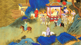 Orszak pierwszego cesarza Chin. Wyobrażenie XVIII-wieczne.