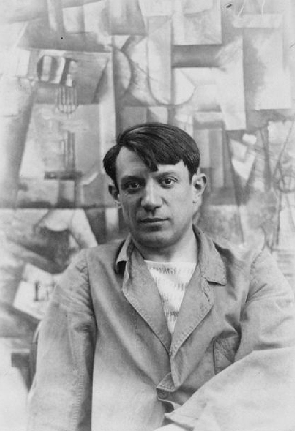 Picasso na zdjęciu z 1912 roku (domena publiczna).
