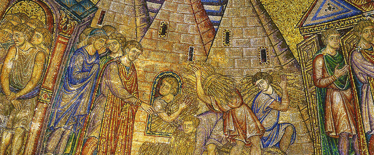 Piramidy jako spichlerze. Mozaika z bazyliki św. Marka w Wenecji