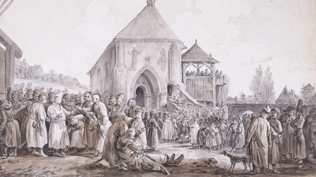 XVIII-wieczny sejmik na grafice Jean-Pierre'a Norblina.