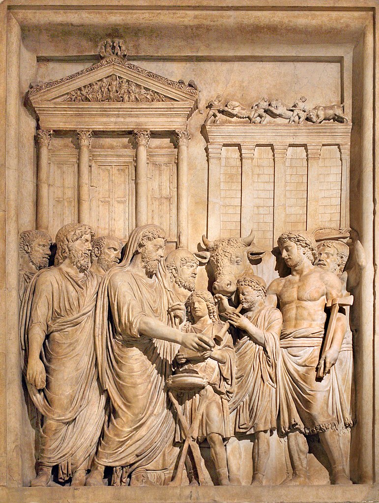 Płaskorzeźba przedstawiająca Marka Aureliusza składającego ofiarę w świątyni Jupitera (MatthiasKabel/CC BY-SA 3.0).