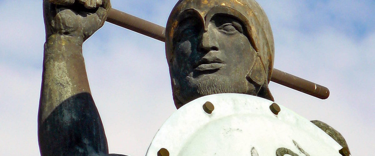 Posąg Leonidasa na miejscu bitwy pod Termopilami