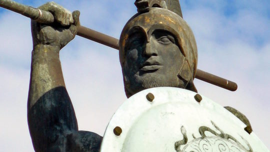 Posąg Leonidasa na miejscu bitwy pod Termopilami