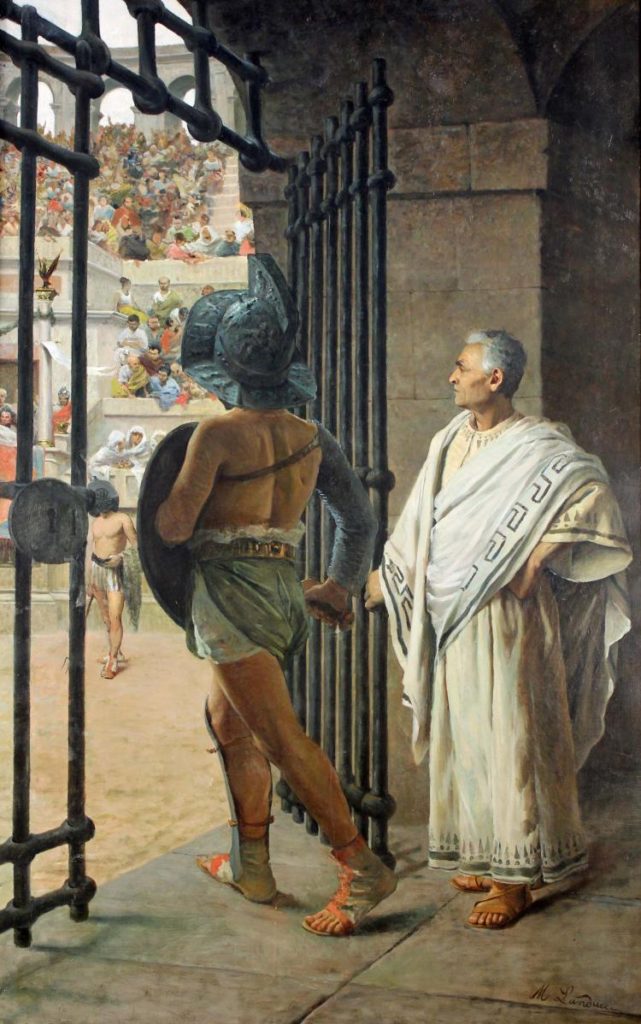Gladiator w wyobrażeniu XIX-wiecznego artysty (Nicolao Landucci/domena publiczna).