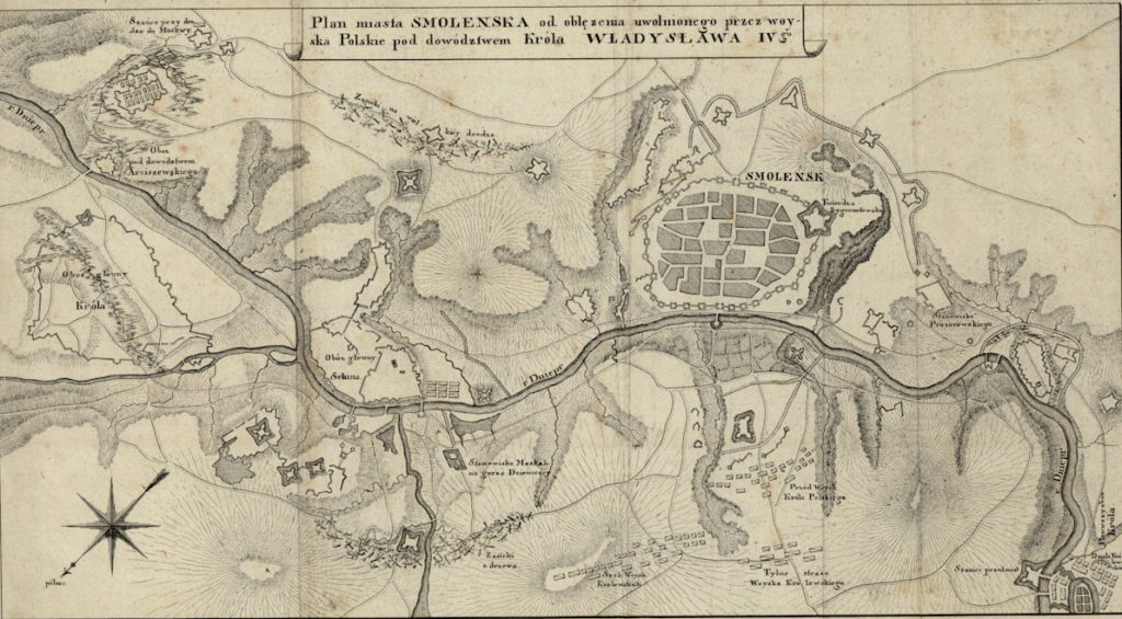 Plan przedstawiający umocnienia Smoleńska w XVII wieku (Natan Glücksberg/domena publiczna).