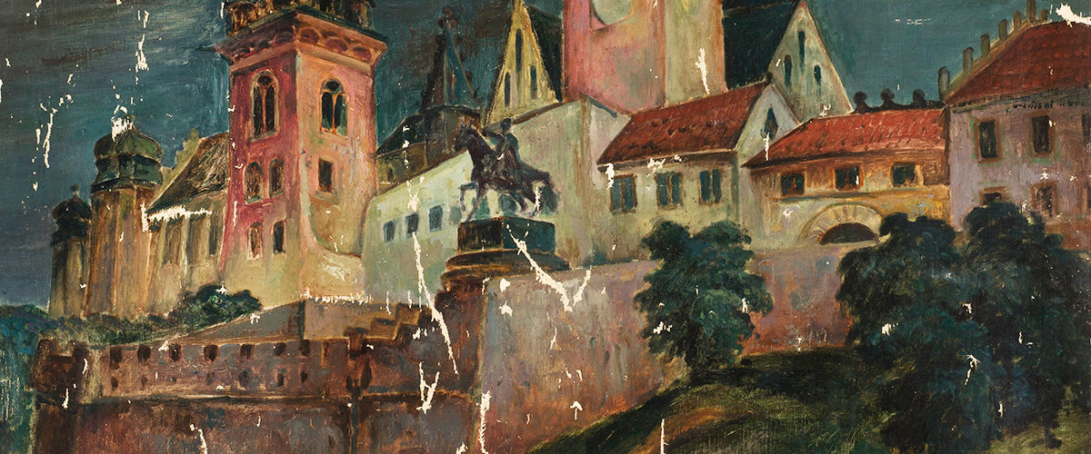 Wawel nocą. Obraz z początku XX wieku.