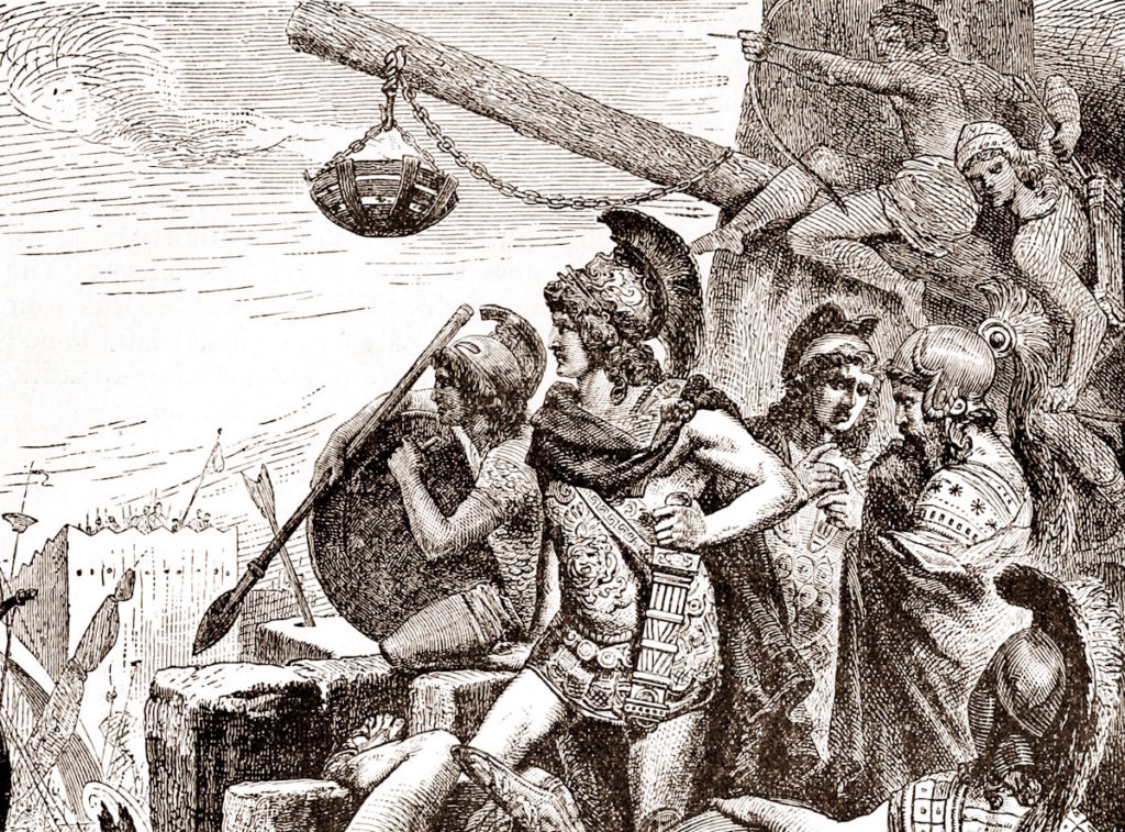 Aleksander Wielki podczas oblężenia Tyru (domena publiczna).