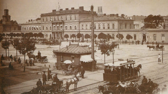 Dworzec Wiedeński w Warszawie około 1890 roku.