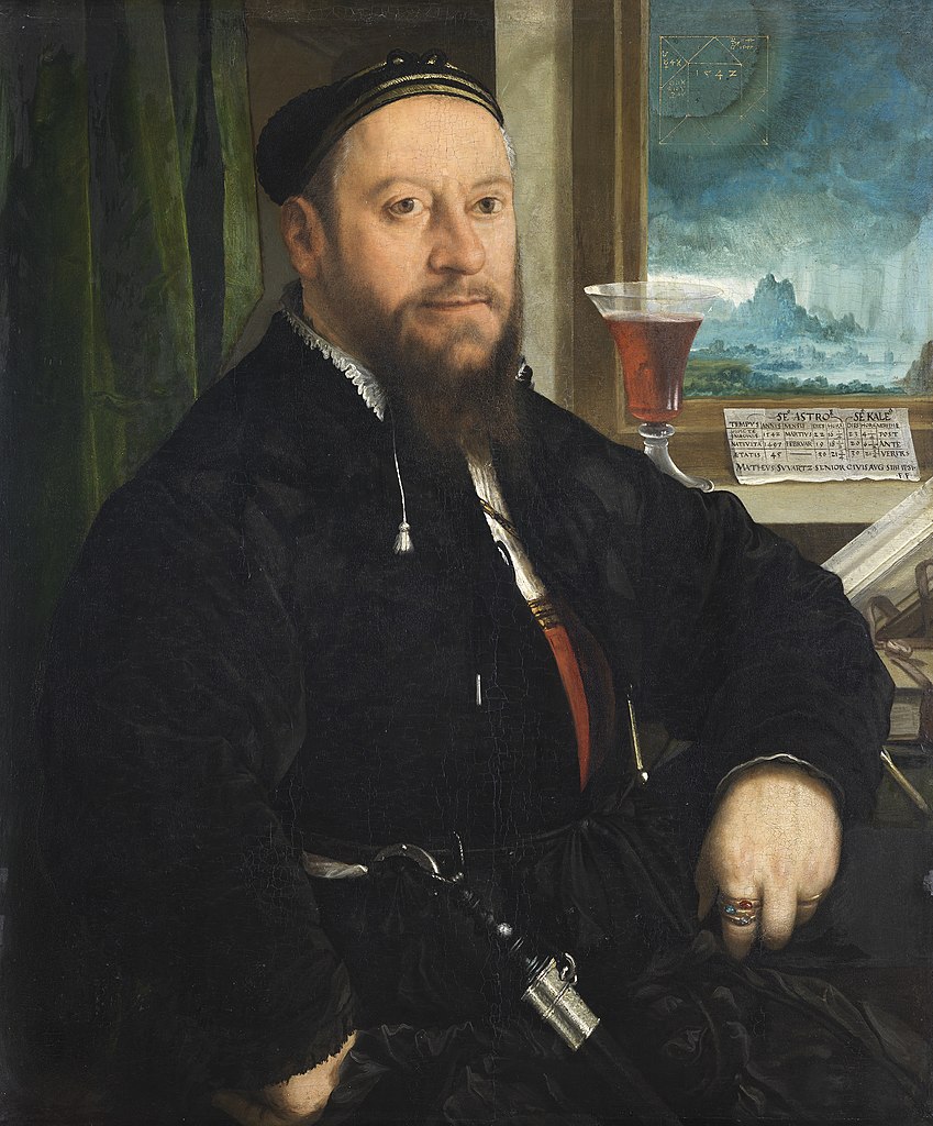Portret Matthäusa Schwarza namalowany w 1542 roku  (Christoph Amberger/domena publiczna).