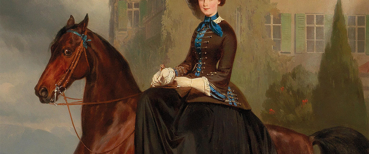 Portret konny 15-letniej Sisi. Obraz z 1853 roku.
