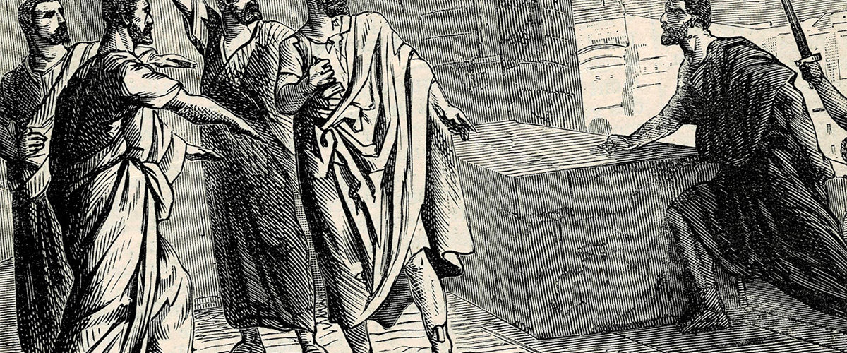 Tyberiusz Grakchus szuka schronienia na Kapitolu. Grafika XIX-wieczna.