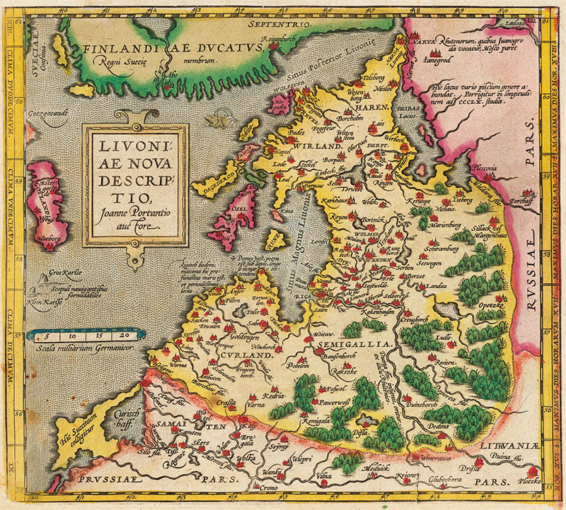 Inflanty na mapie z 1573 roku.