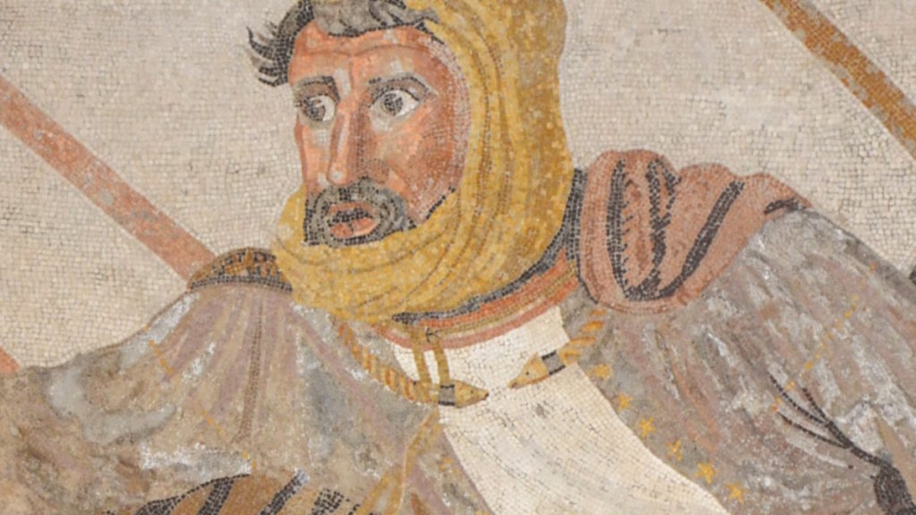 Król Persji Dariusz III na Mozaice z I wieku p.n.e.