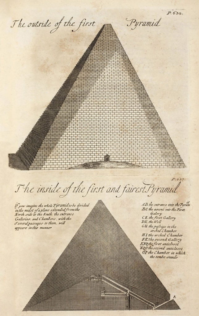 Piramida Cheopsa na rysunkach Johna Greavesa.