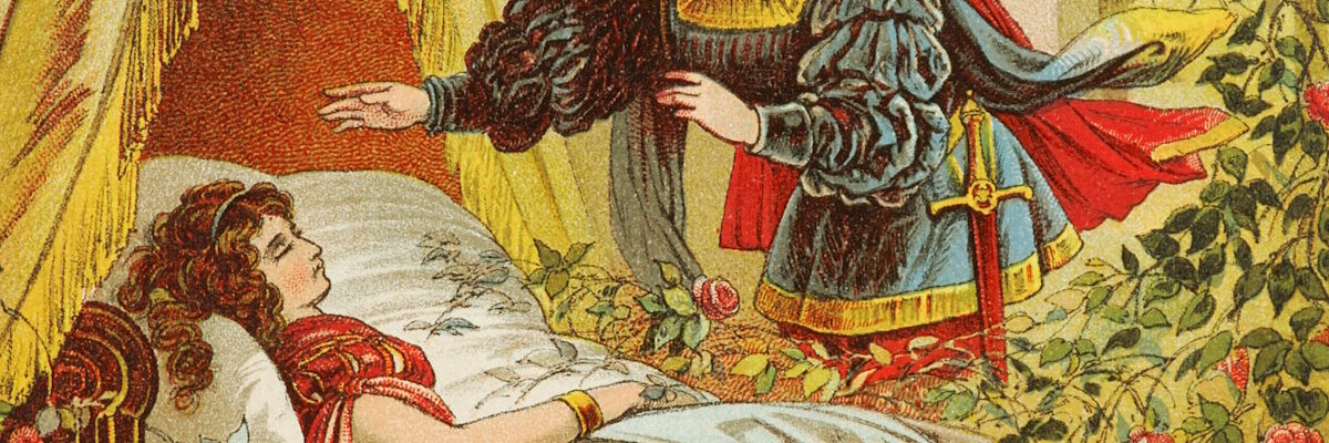 Śpiąca królewna. Ilustracja z końca XIX wieku.