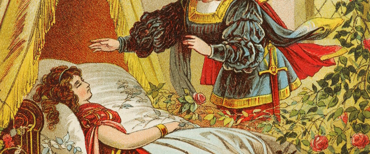 Śpiąca królewna. Ilustracja z końca XIX wieku.