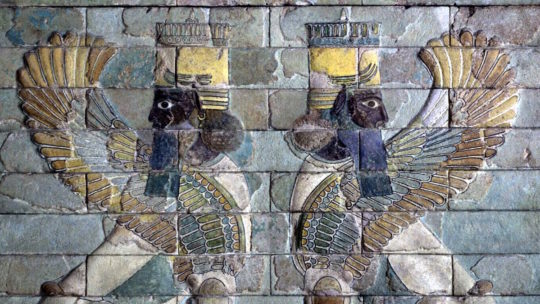 Mozaika ścienna z pałacu Dariusza Wielkiego w Suzie. Obecnie w zbiorach Luwru.