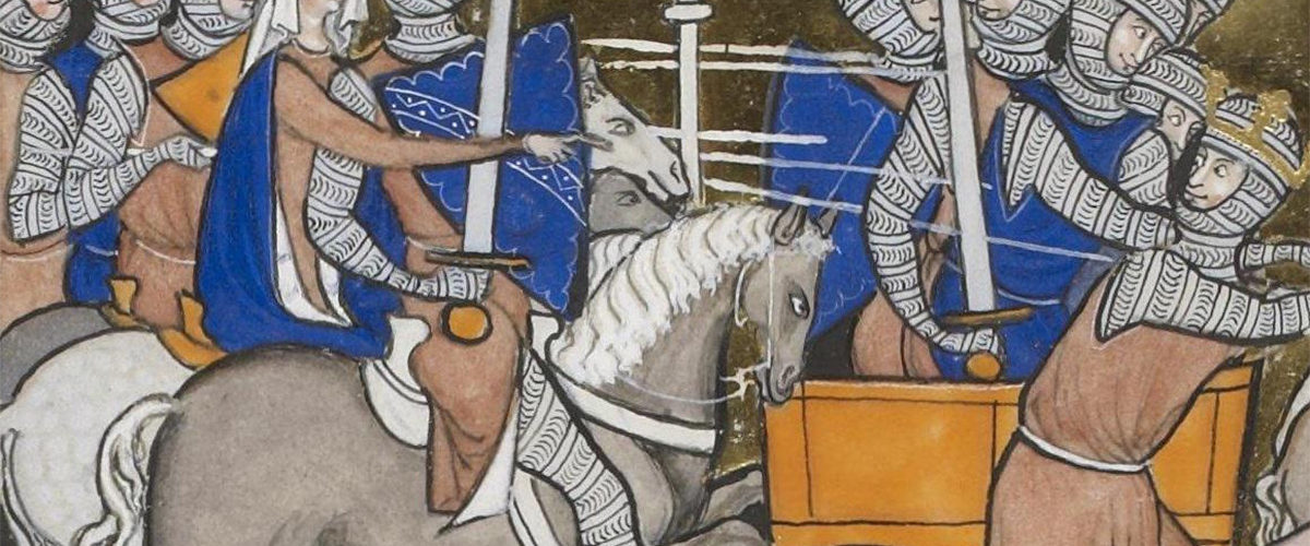 Podróż konno i wozem na francuskiej miniaturze z XIII wieku.