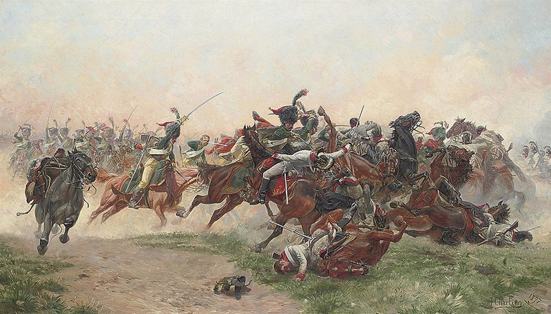 Szarża francuskiej kawalerii pod Wagram ( 	Henri-Georges Chartier/domena publiczna).