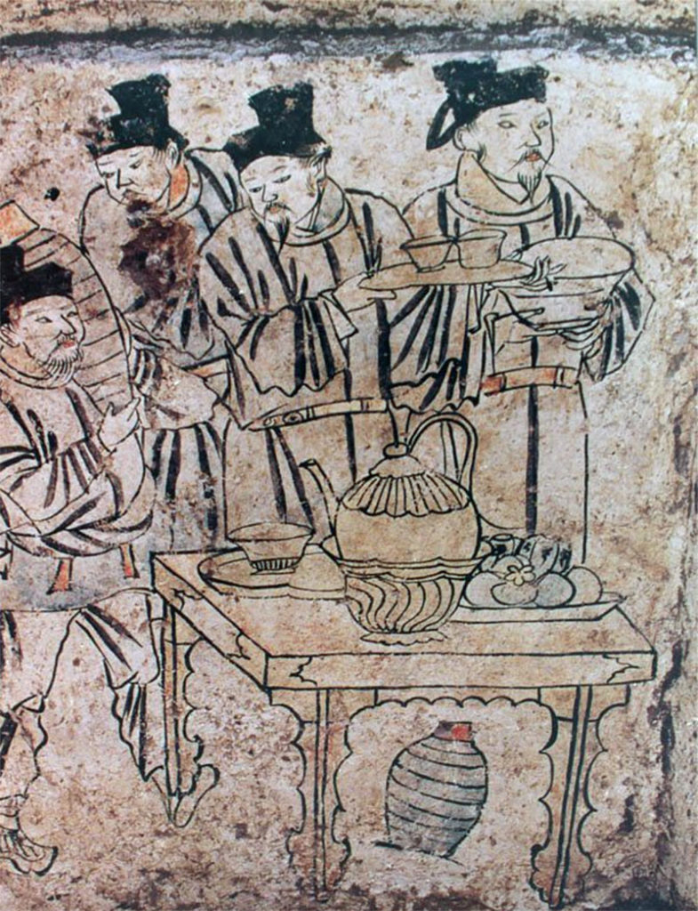 Przygotowanie napojów. Malowidło chińskie z IX-XI wieku.
