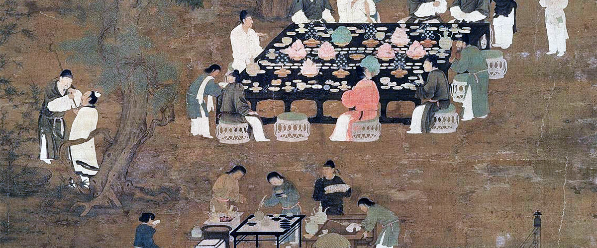 Uczta na chińskim malowidle z XII wieku.