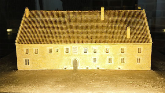 Wyburzony w XVIII wieku dom księży psałterzystów na Wawelu.