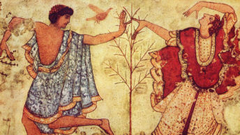 Etruskie malowidło ścienne.