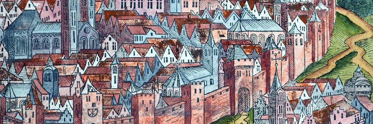 Fragment panoramy Krakowa z tak zwanej Kroniki Norymberskiej. Schyłek XV wieku