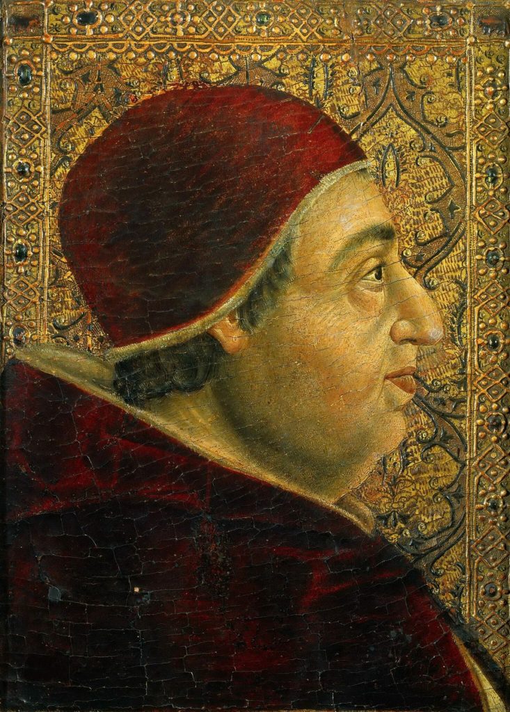 Portret papieża Aleksandra VI pędzla Pedra Berruguete’a (domena publiczna).