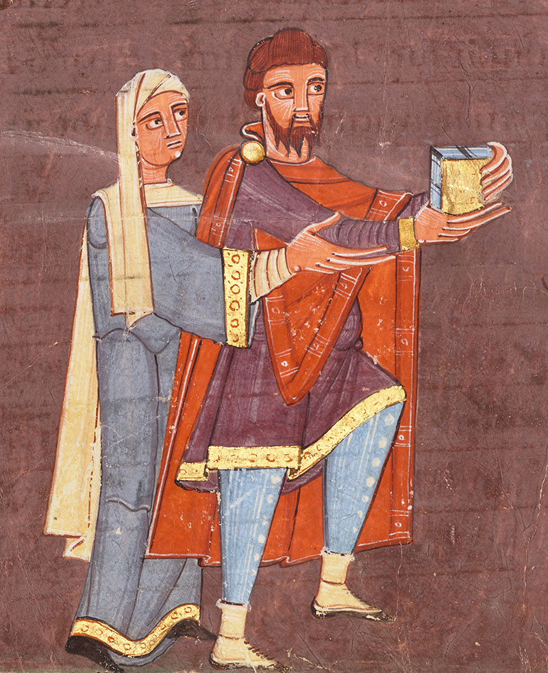 Możnowładcze małżeństwo na miniaturze z XI stulecia.