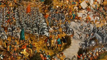 Oddziały jazdy w bitwie pod Orszą. Obraz z epoki