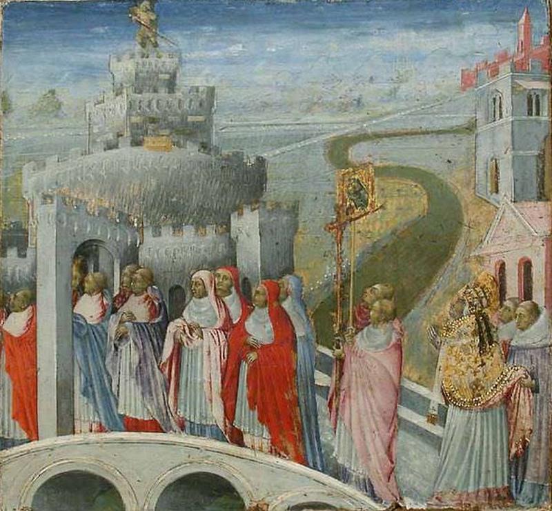 Pochodzące z XV wieku przedstawienie Rzymu (domena publiczna).