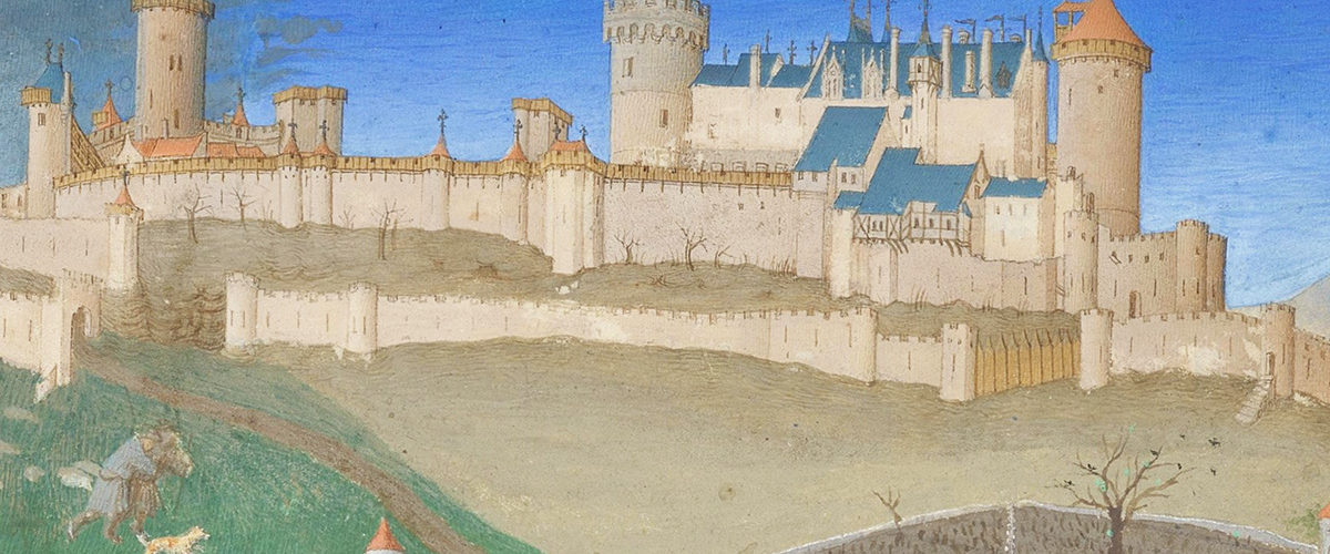 Zamek Lusignan na miniaturze z początku XV wieku.