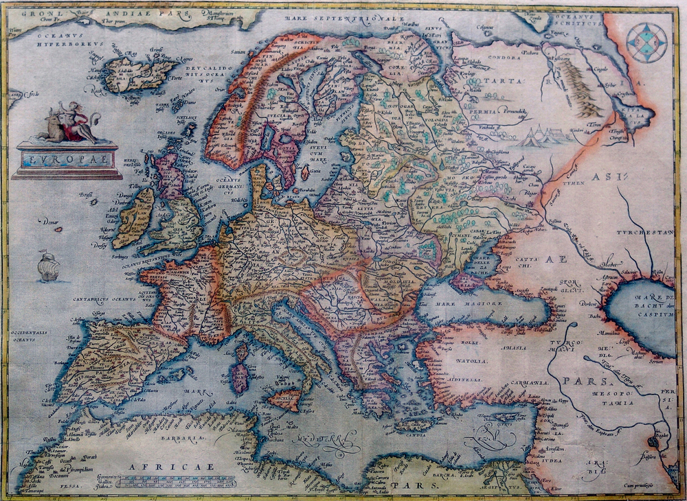 Mapa Europy z przełomu XVI i XVII wieku (Abraham Ortelius/domena publiczna).