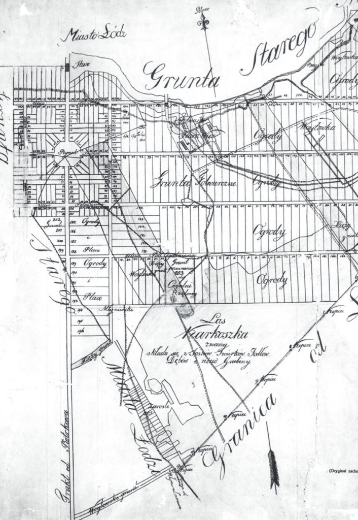 Plan uregulowania przebiegu ulic i układu działek w Łodzi. 1823 rok.