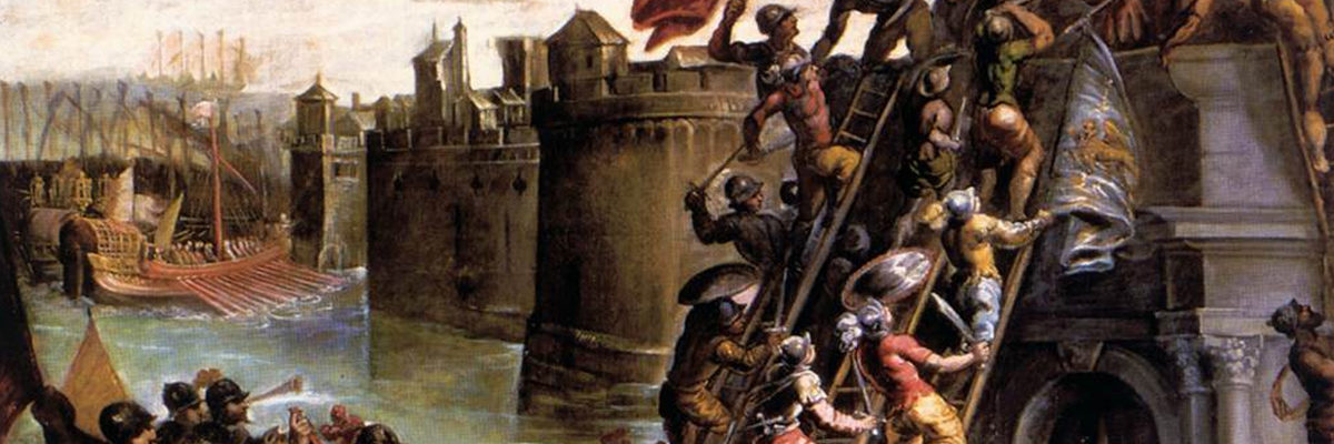 Szturm Zadaru w 1202 roku. Fragment obrazu nowożytnego