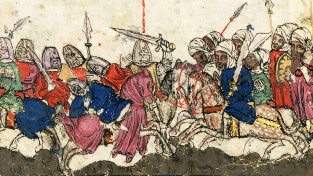 Bitwa nad rzeką Jarmuk. Wyobrażenie XIV-wieczne