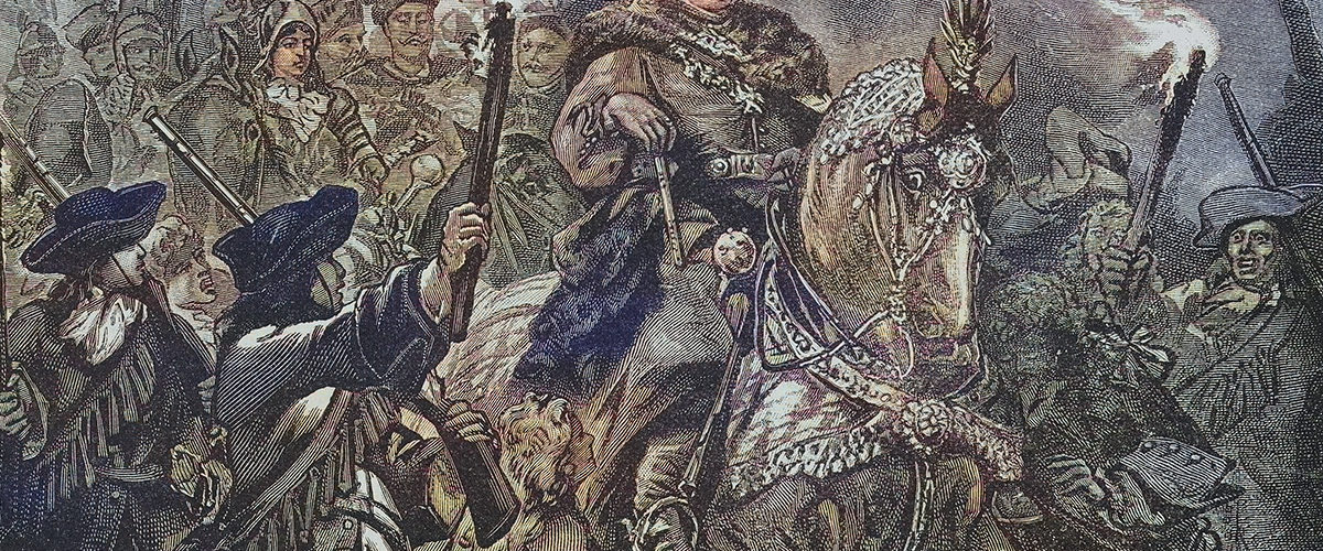 Jan III Sobieski wyrusza pod Wiedeń. Grafika XIX-wieczna