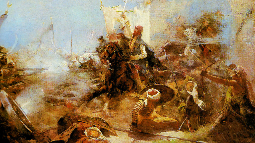 Ostatnia szarża chorwackiego Leonidasa. Obraz XIX-wieczny