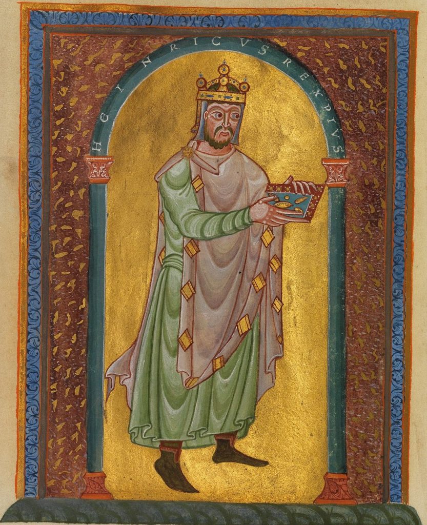 Pochodzące z XI wieku wyobrażenie Henryka II (domena publiczna).