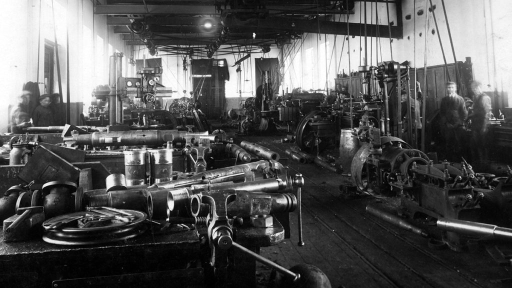 Warsztaty w rafinerii nafty. Rok 1926, Borysław