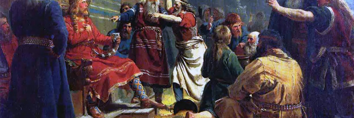 Na dworze Hakona Dobrego. Obraz XIX-wieczny