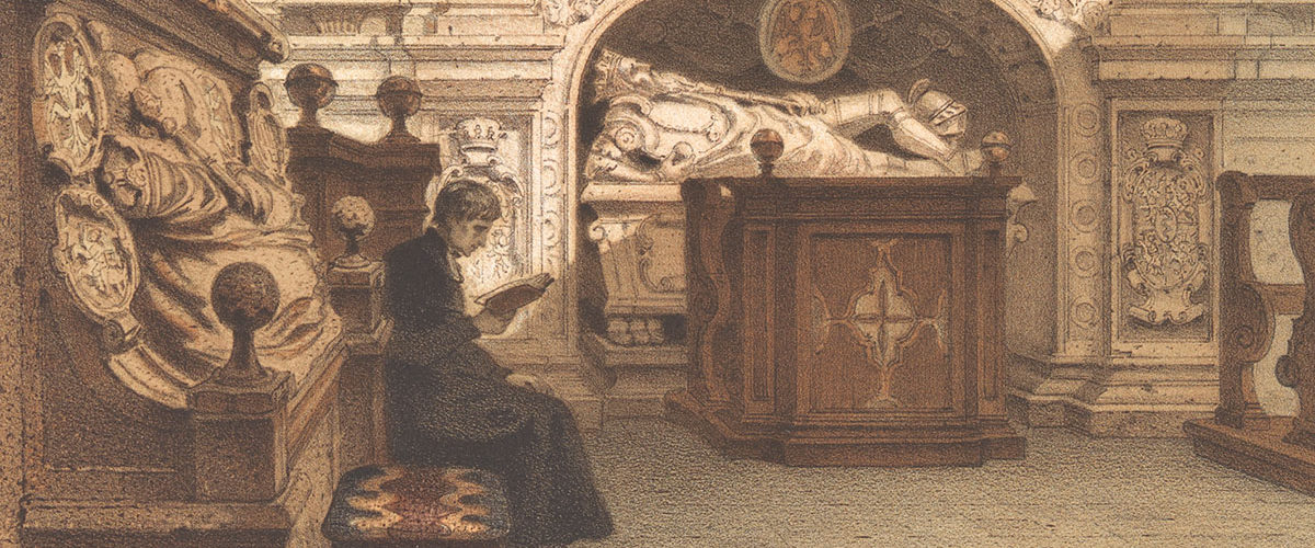 Kaplica Zygmuntowska na Wawelu. Grafika XIX-wieczna.