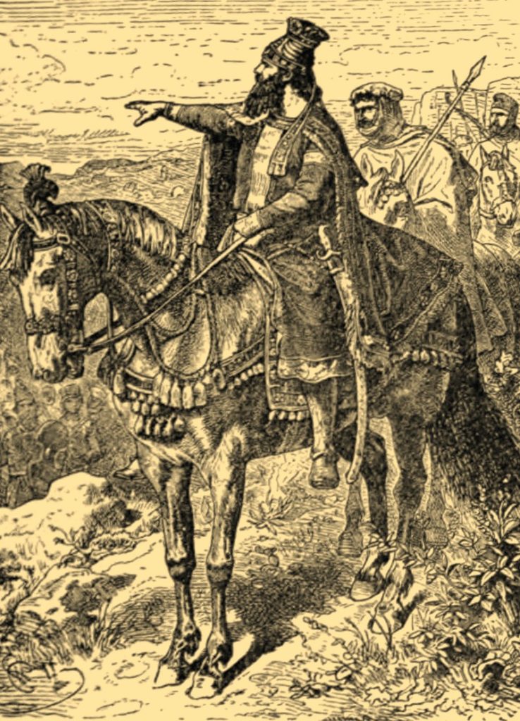 Cyrus II w wyobrażeniu XIX-wiecznego artysty (domena publiczna).