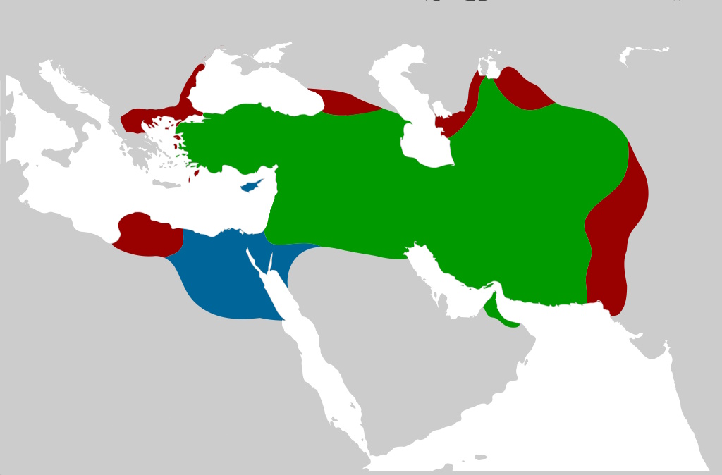 Rozwój imperium Achmenidów. Na zielono zaznaczony obszar państwa z chwili śmierci Cyrusa II (Ali Zifan/CC BY-SA 4.0).