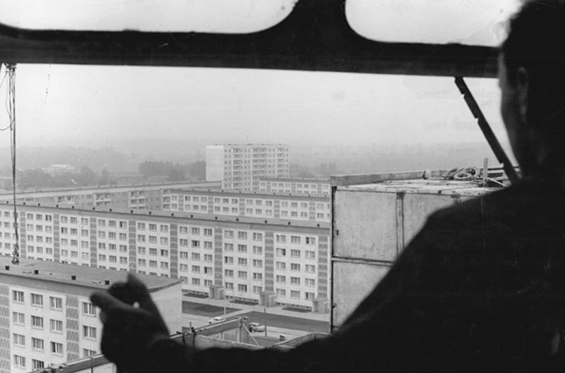 Jedne z pierwszych bloków w Halle-Neustadt oddanych do użytku. Rok 1967 (Bundesarchiv, lic. CC-BY-SA 3,0).