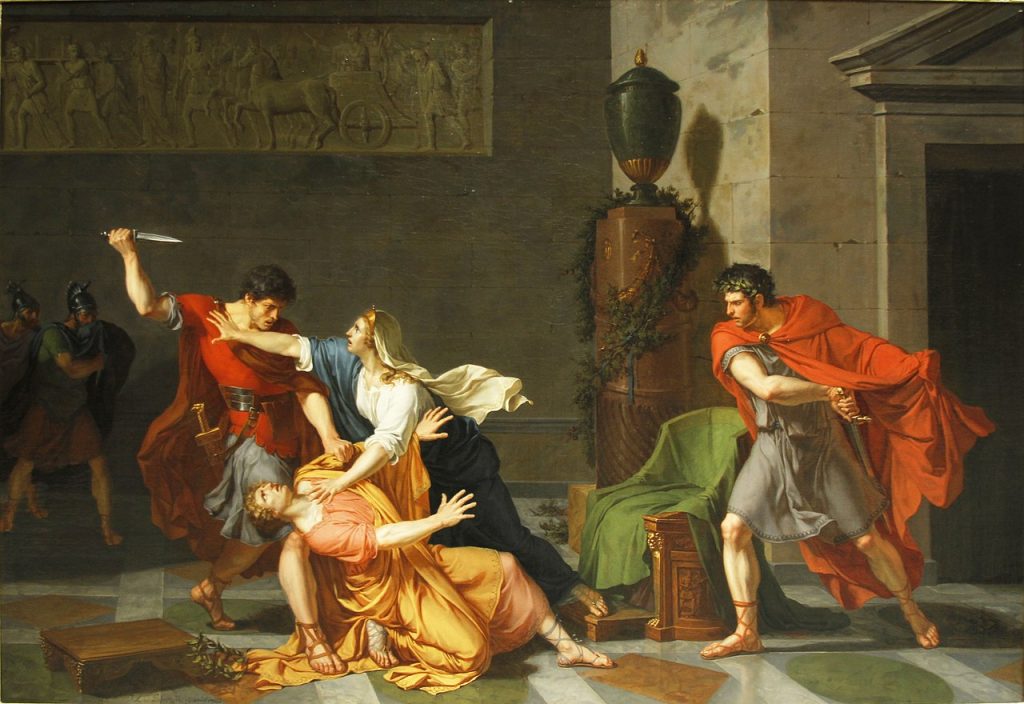 "Geta umierający w ramionach swej matki" (Jacques-Augustin-Catherine Pajou/domena publiczna).