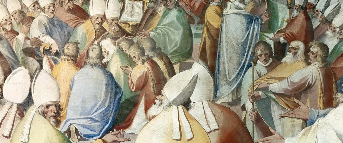 Wczesny sobór kościelny. Wyobrażenie nowożytne.